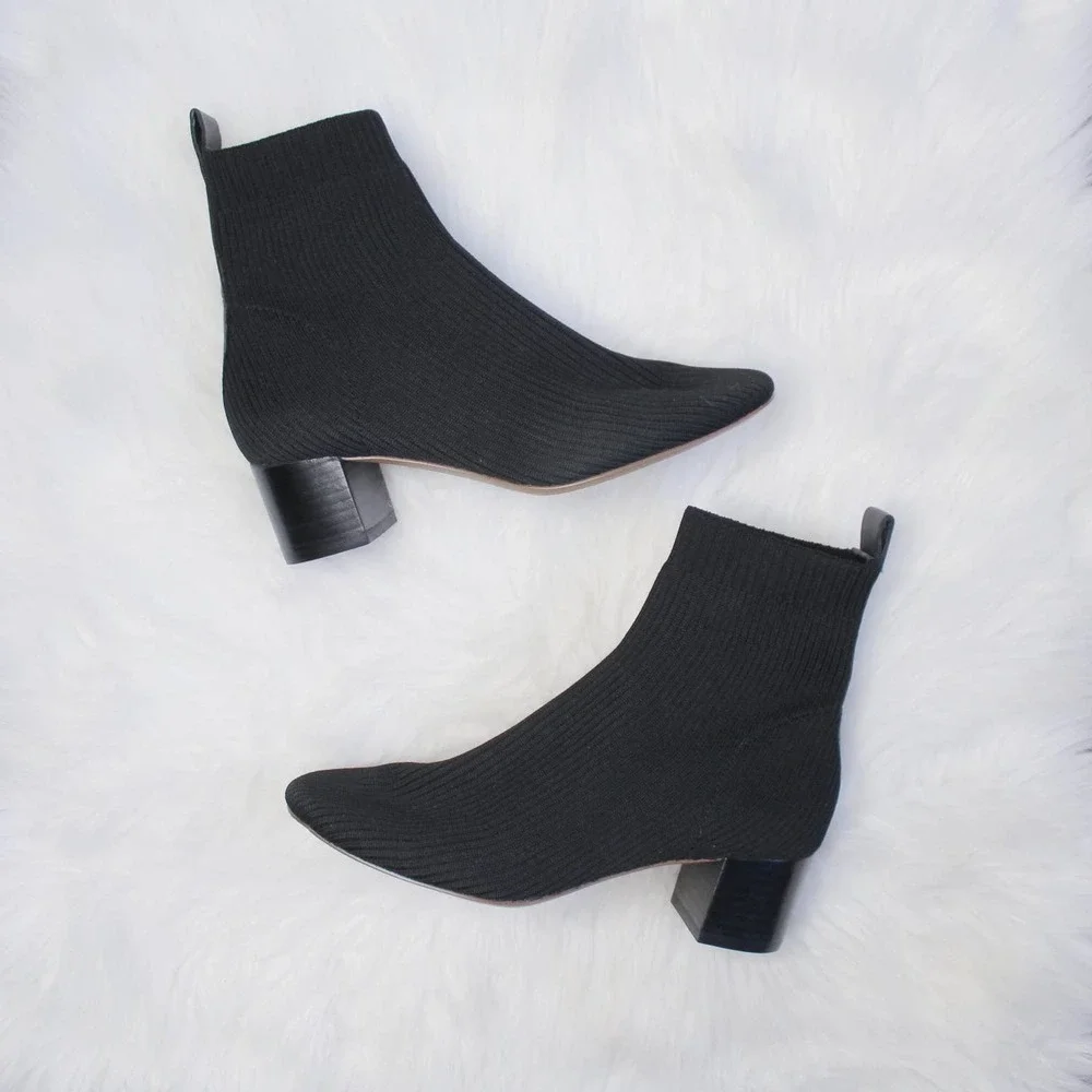Everlane Black Knit Ankle Booties